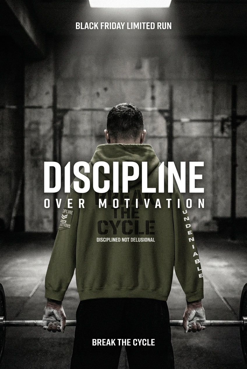 Break The Cycle - Discipline Over Motivation Hoodie - Discipline Over Motivation 24/7