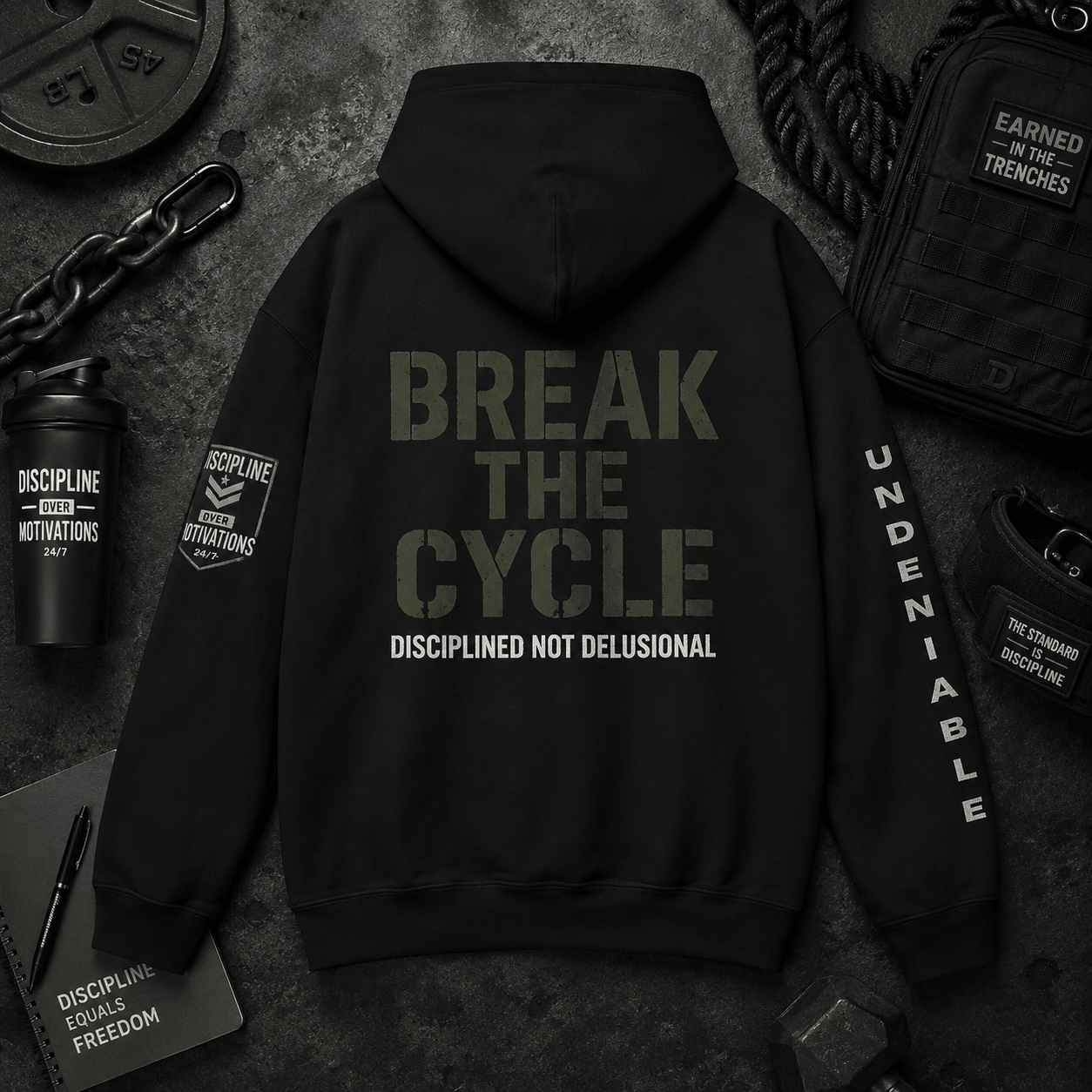 BREAK THE CYCLE HOODIE - Discipline Over Motivation 24/7