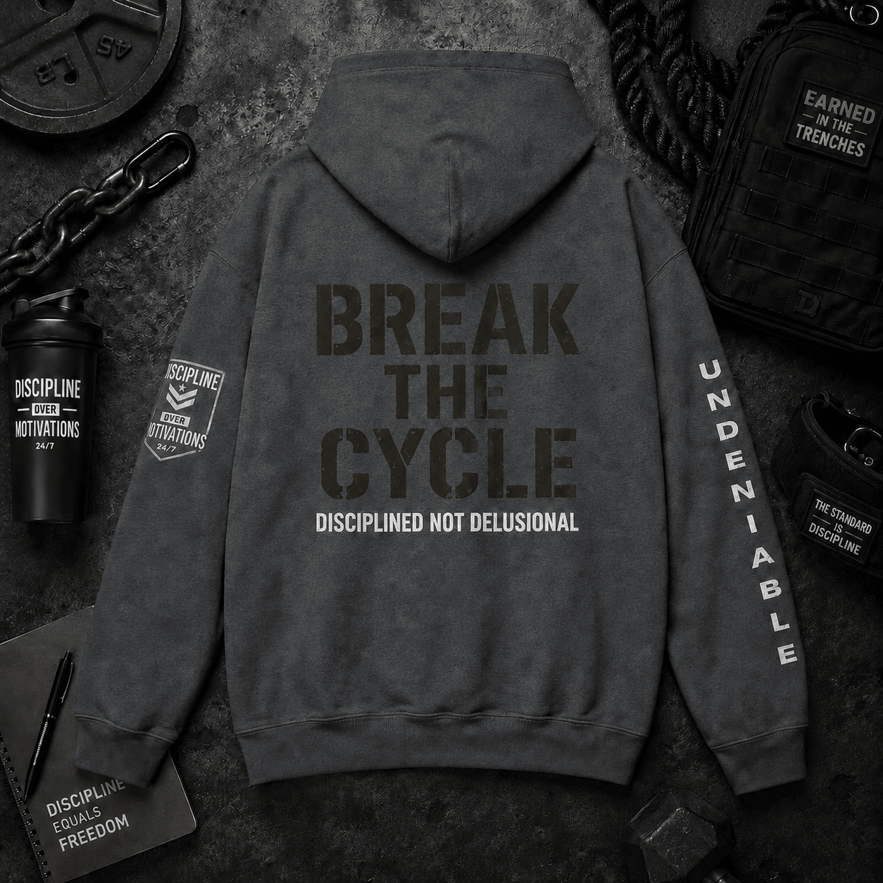 BREAK THE CYCLE HOODIE - Discipline Over Motivation 24/7