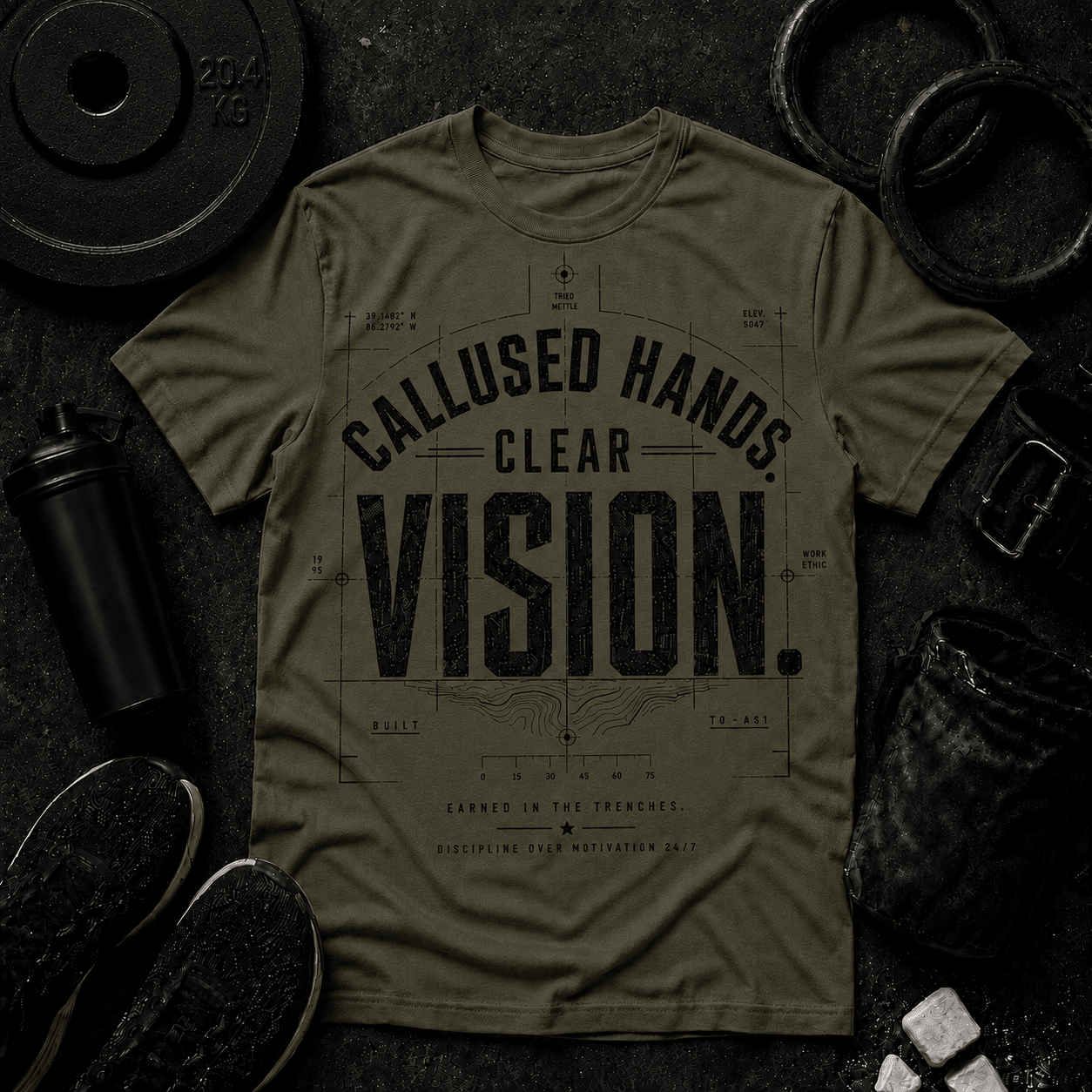 Calloused Hands. Clear Vision Tee - Discipline Over Motivation 24/7