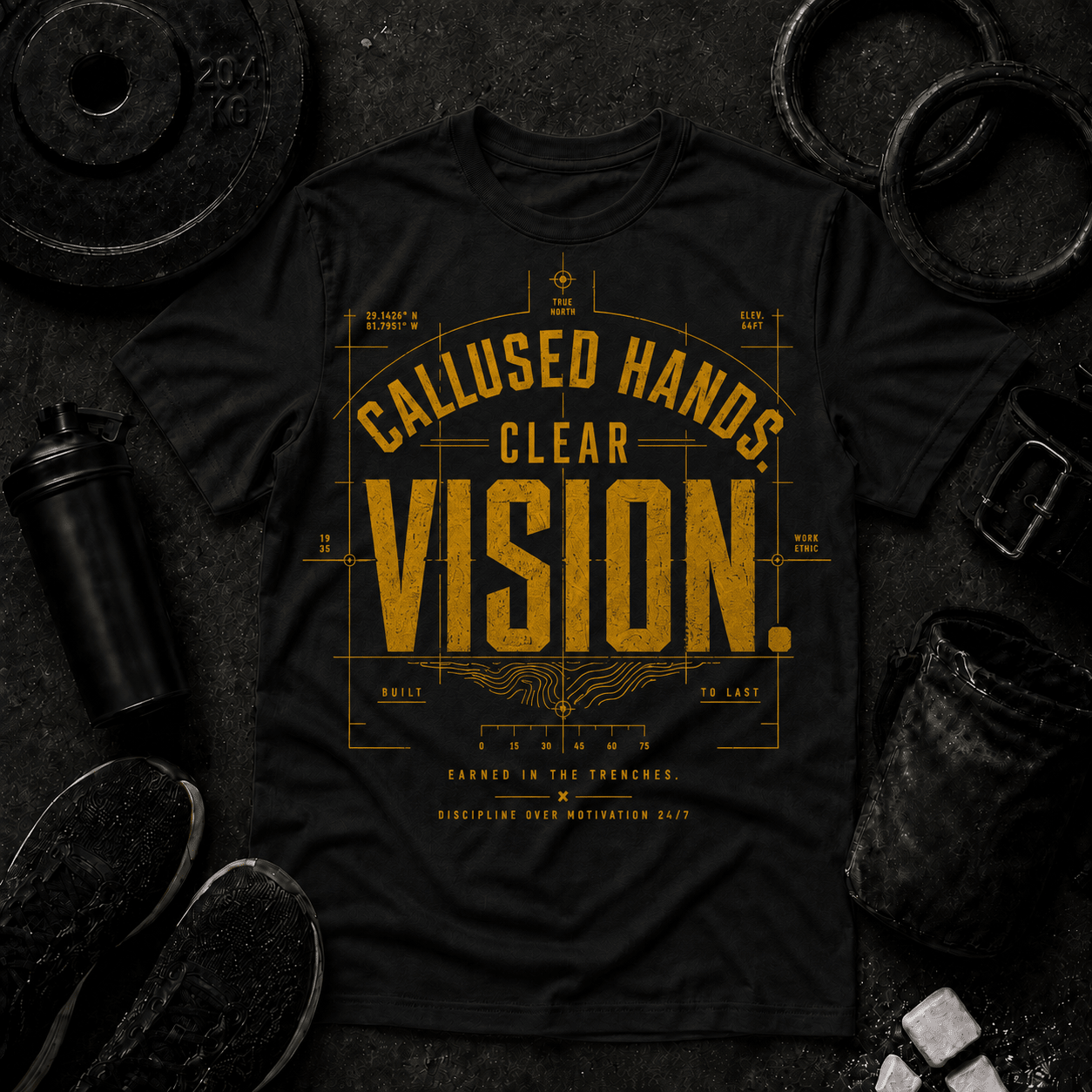 Calloused Hands. Clear Vision Tee - Discipline Over Motivation 24/7