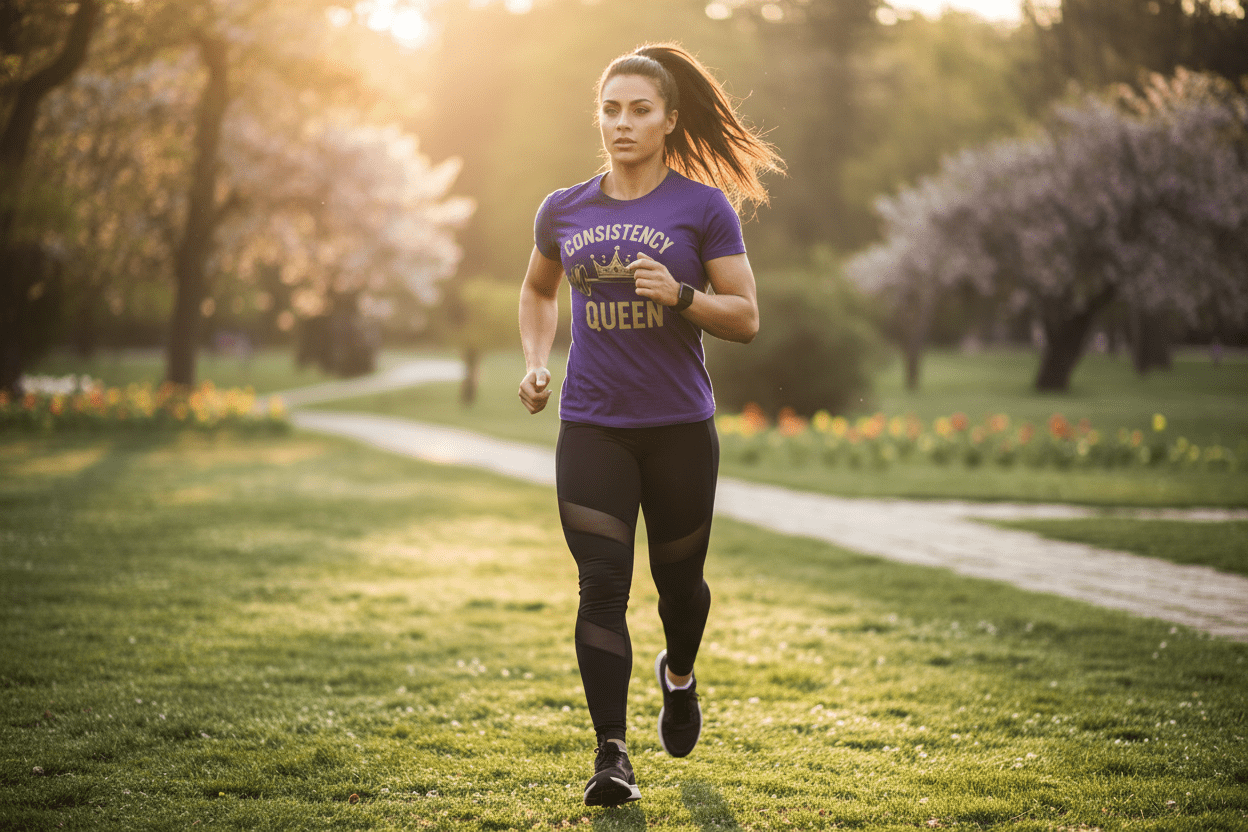 Consistency Women's Tee - Discipline Over Motivation 24/7