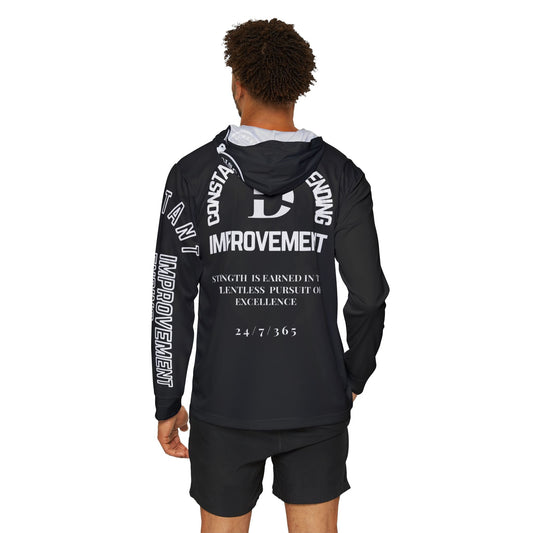 Constant Never Ending Improvement Dry Fit SPF 50 Men's Sports Warmup Hoodie (AOP) - Discipline Over Motivation 24/7