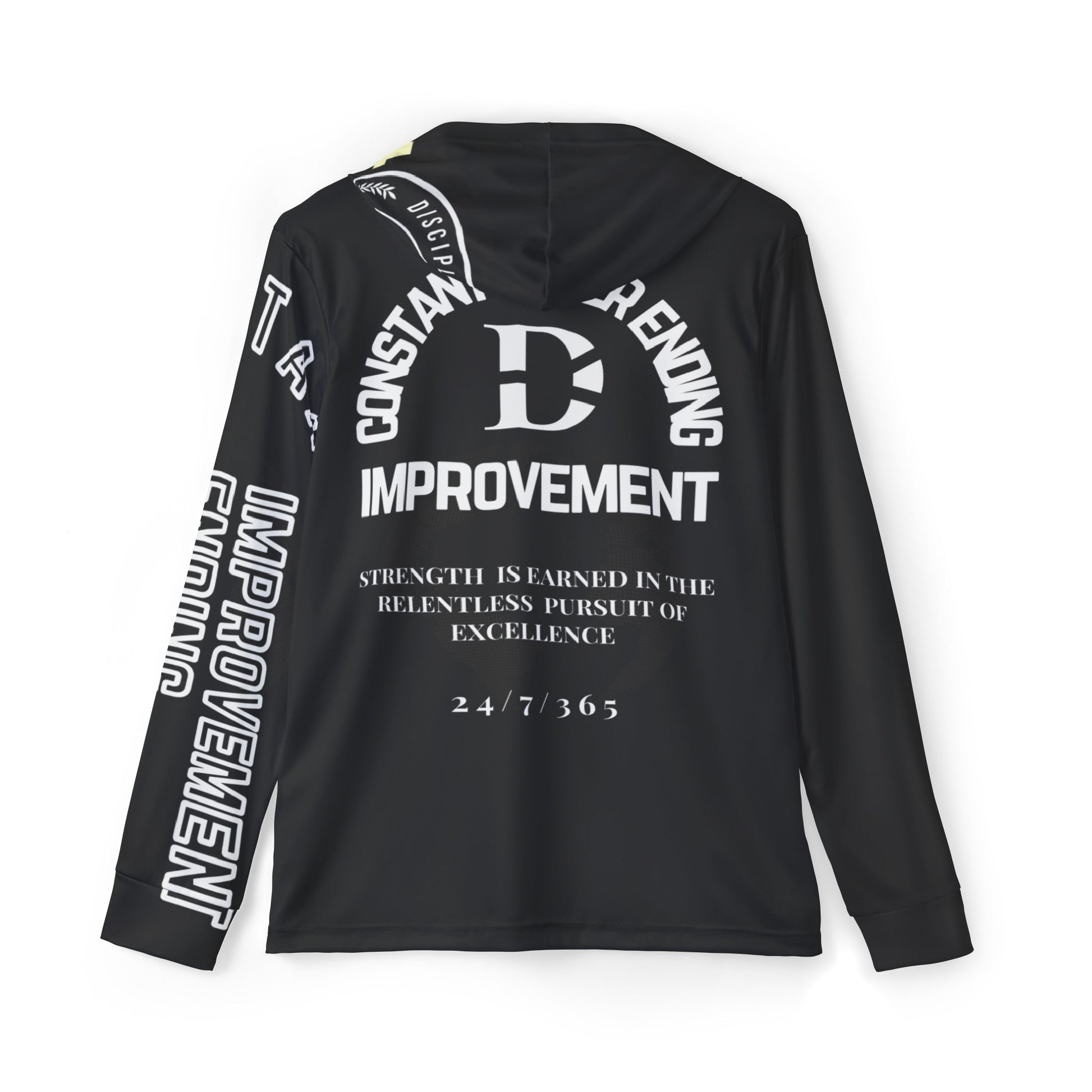 Constant Never Ending Improvement Dry Fit SPF 50 Men's Sports Warmup Hoodie (AOP) - Discipline Over Motivation 247