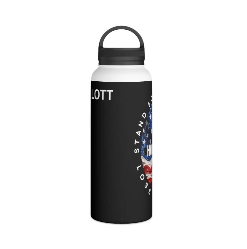 Customizable American Flag “Hold The Line” Stainless Steel Water Bottle - Discipline Over Motivation 24/7