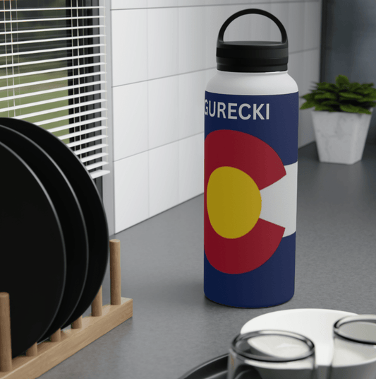 Customizable Colorado Flag Stainless Steel Water Bottle - Discipline Over Motivation 24/7