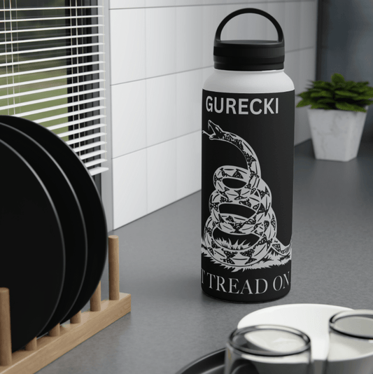 Customizable “Don’t Tread On Me” Stainless Steel Water Bottle - Discipline Over Motivation 24/7