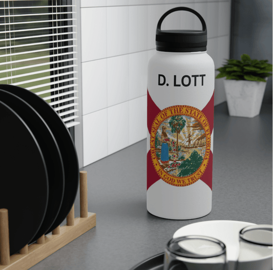 Customizable Florida Flag Stainless Steel Water Bottle - Discipline Over Motivation 24/7