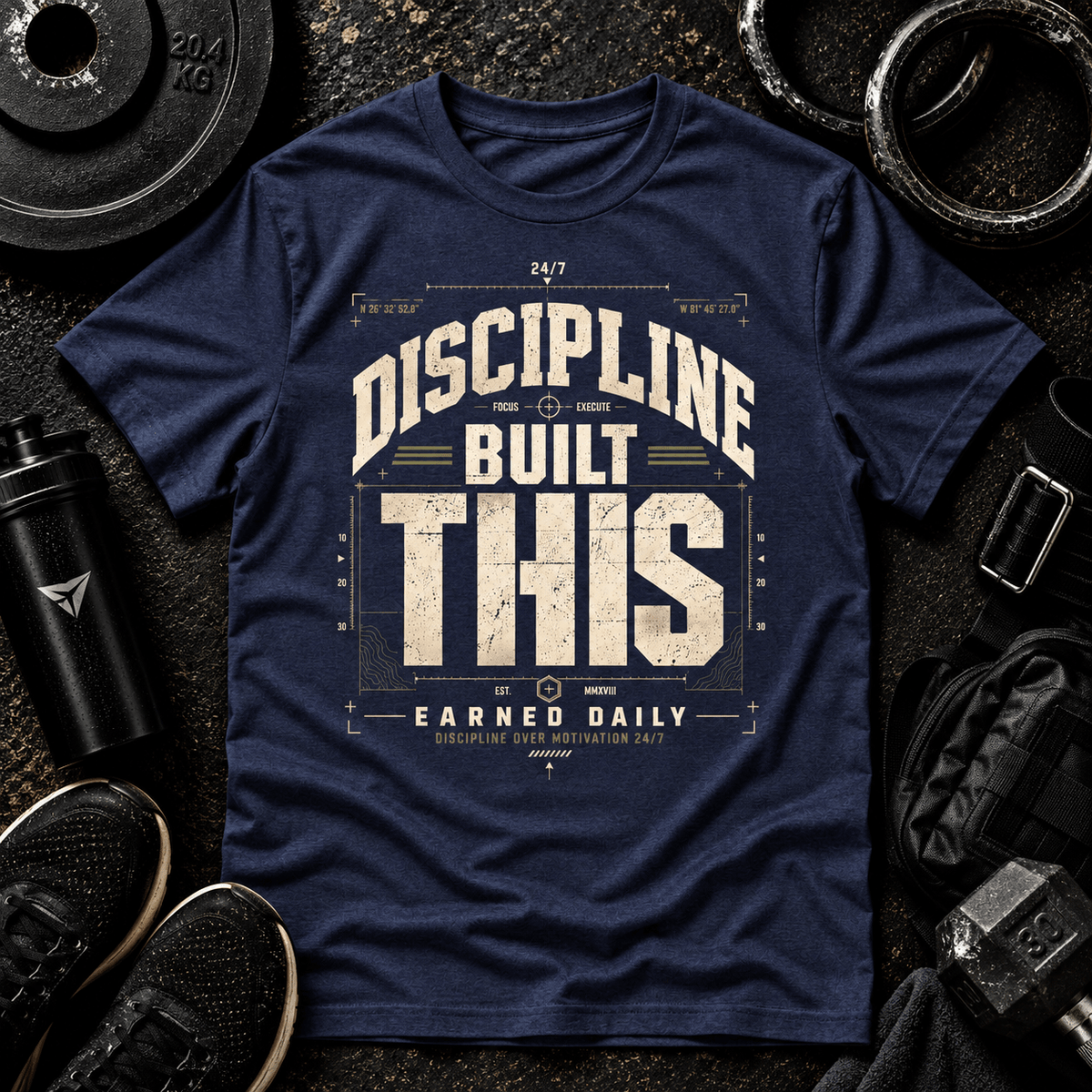 DISCIPLINE BUILT THIS™ TEE - Discipline Over Motivation 24/7