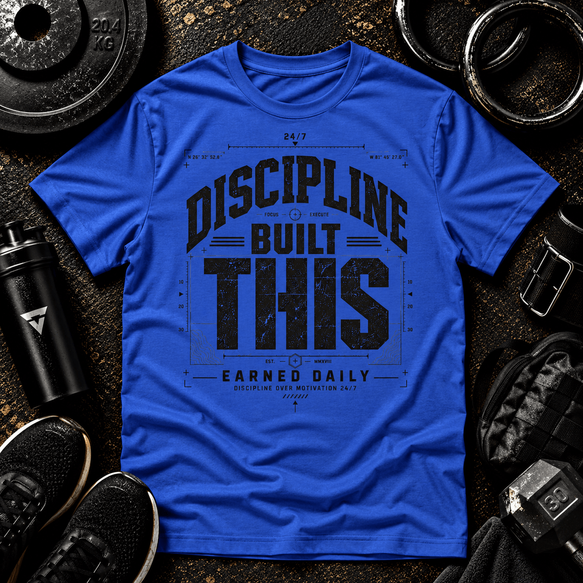 DISCIPLINE BUILT THIS™ TEE - Discipline Over Motivation 24/7