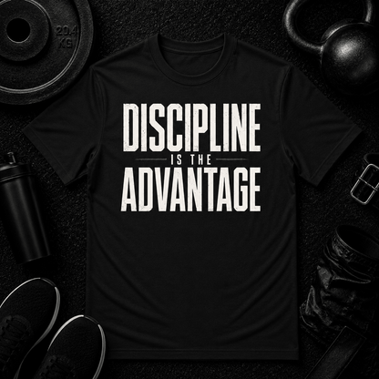 Discipline is the Advantage Premium Tee - Discipline Over Motivation 24/7