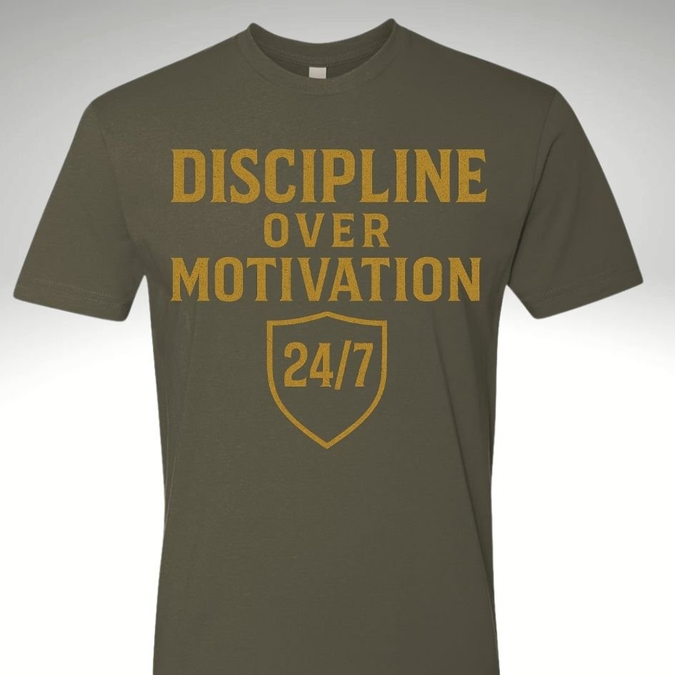 🛡️ Discipline Over Motivation 24/7 | Motivational Gym & Workout Apparel for Men & Women - Discipline Over Motivation 24/7