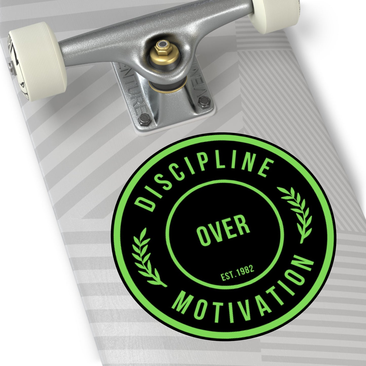 Discipline Over Motivation Black and Green Round Stickers, Indoor\Outdoor - Discipline Over Motivation 247