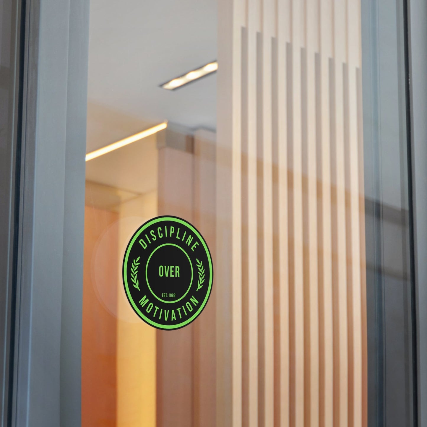 Discipline Over Motivation Black and Green Round Stickers, Indoor\Outdoor - Discipline Over Motivation 247