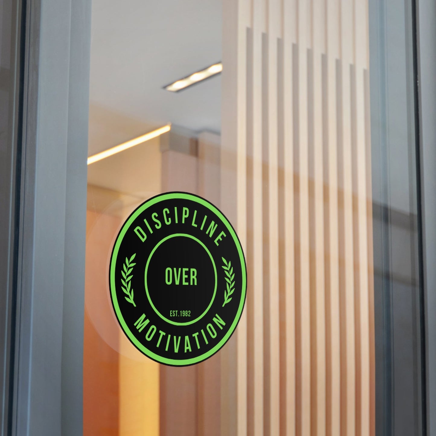 Discipline Over Motivation Black and Green Round Stickers, Indoor\Outdoor - Discipline Over Motivation 247