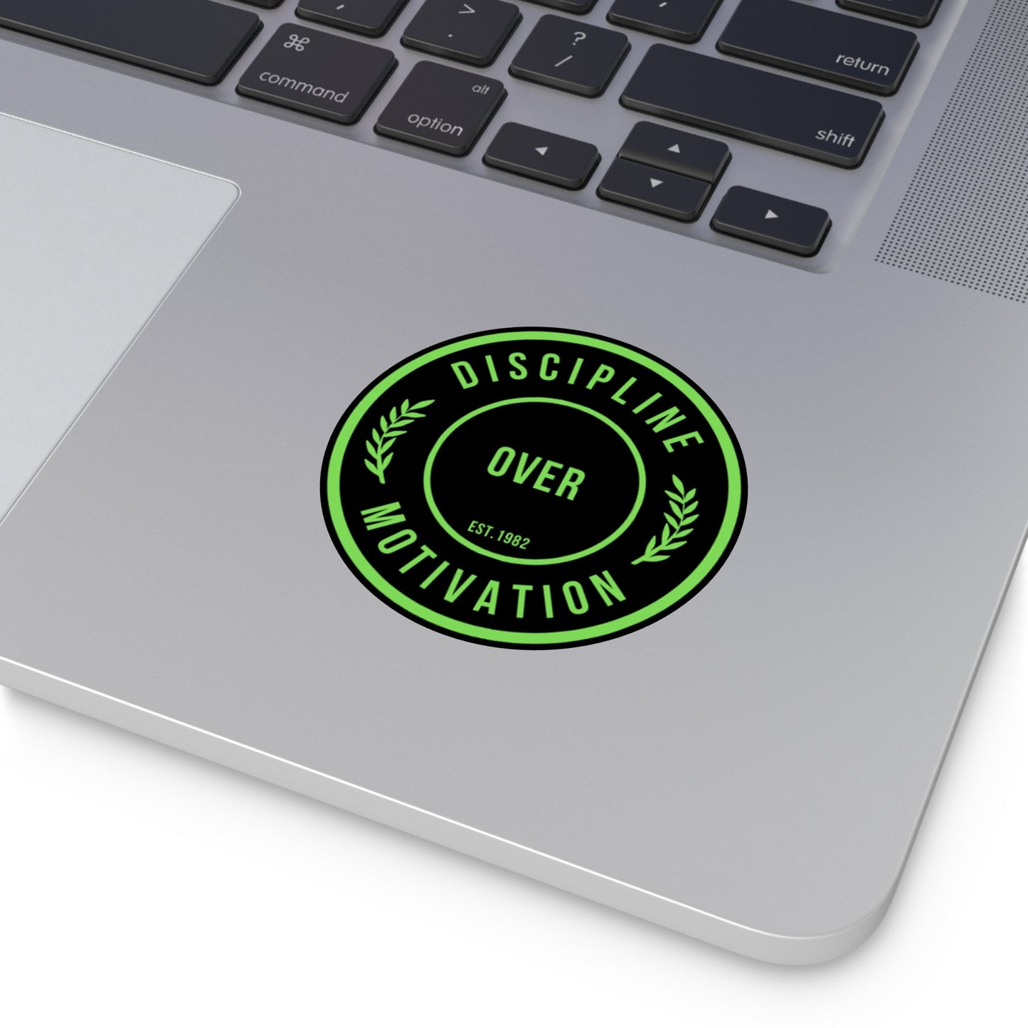 Discipline Over Motivation Black and Green Round Stickers, Indoor\Outdoor - Discipline Over Motivation 247