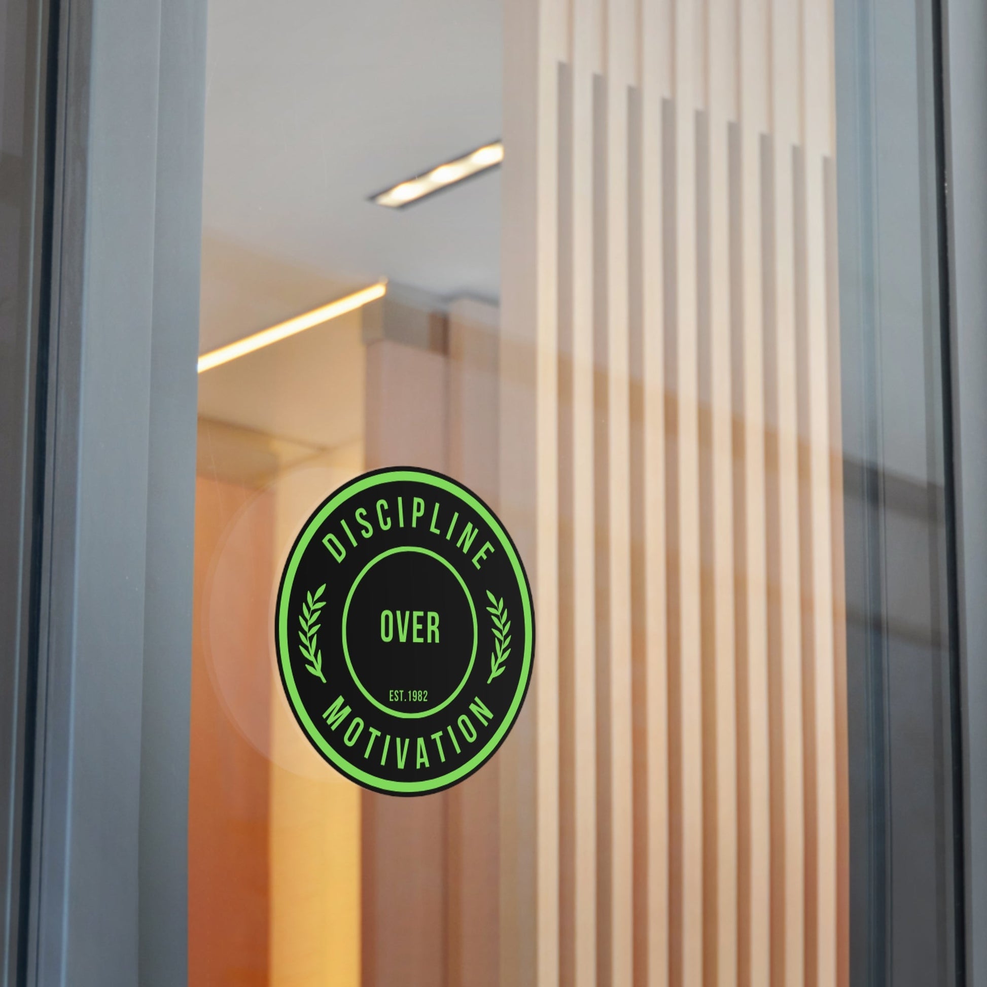 Discipline Over Motivation Black and Green Round Stickers, Indoor\Outdoor - Discipline Over Motivation 247