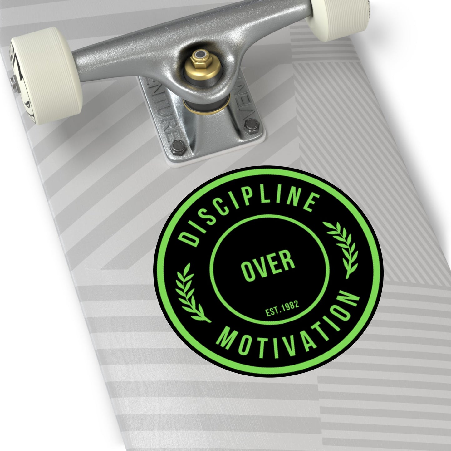 Discipline Over Motivation Black and Green Round Stickers, Indoor\Outdoor - Discipline Over Motivation 247