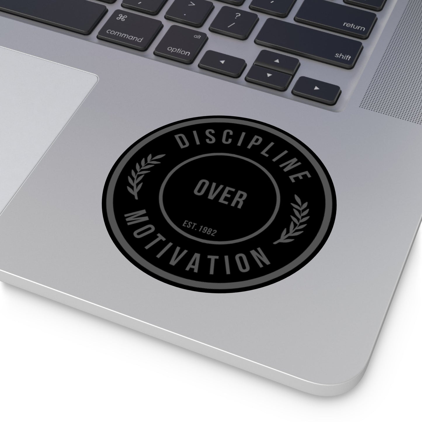 Discipline Over Motivation Black and Grey Round Stickers, Indoor\Outdoor - Discipline Over Motivation 247