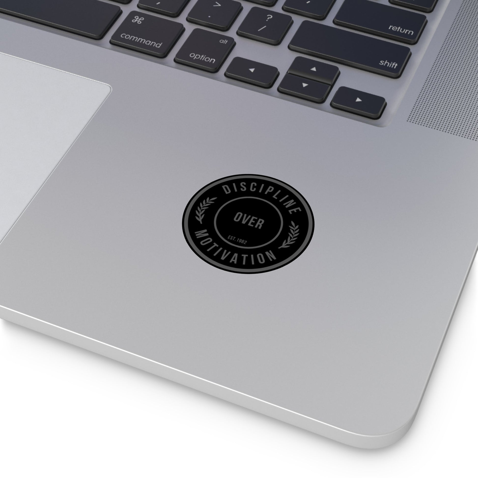 Discipline Over Motivation Black and Grey Round Stickers, Indoor\Outdoor - Discipline Over Motivation 247