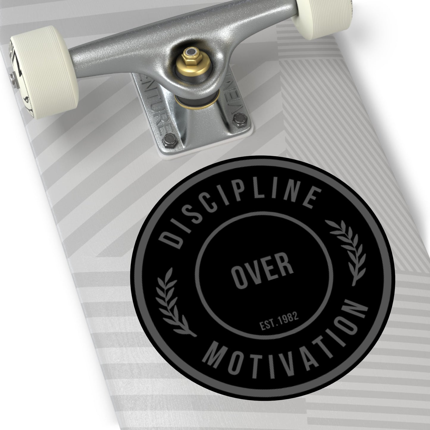 Discipline Over Motivation Black and Grey Round Stickers, Indoor\Outdoor - Discipline Over Motivation 247