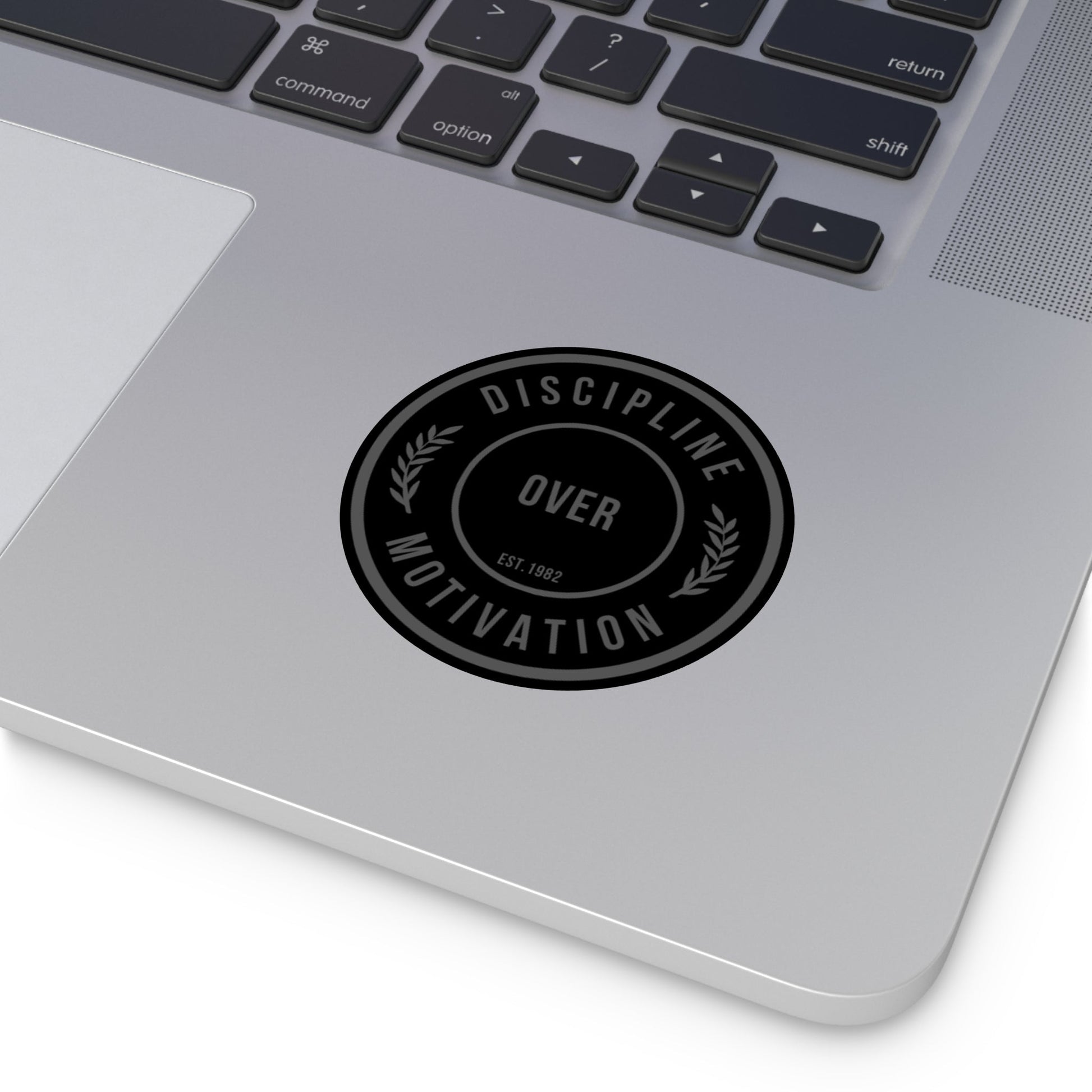 Discipline Over Motivation Black and Grey Round Stickers, Indoor\Outdoor - Discipline Over Motivation 247