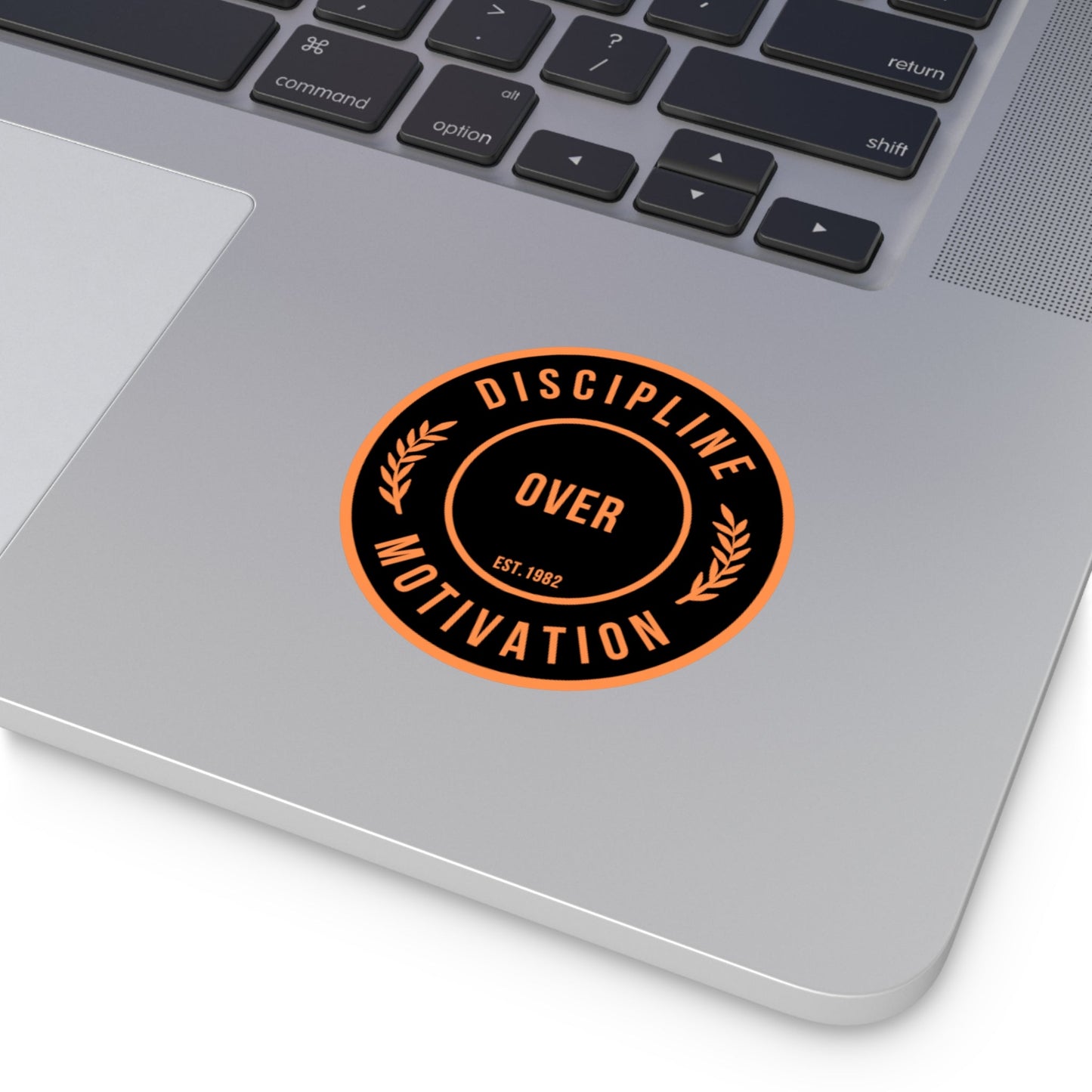 Discipline Over Motivation Black and Orange Round Stickers, Indoor\Outdoor - Discipline Over Motivation 247