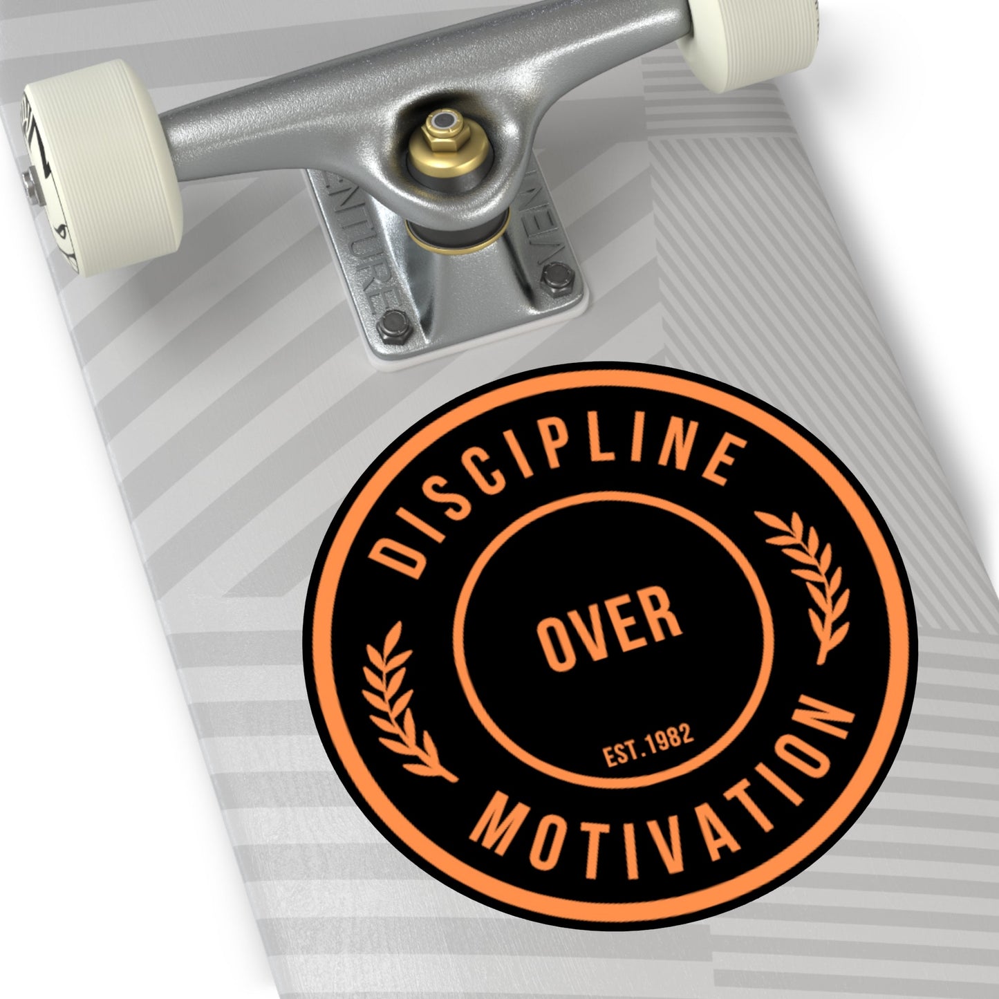 Discipline Over Motivation Black and Orange Round Stickers, Indoor\Outdoor - Discipline Over Motivation 247