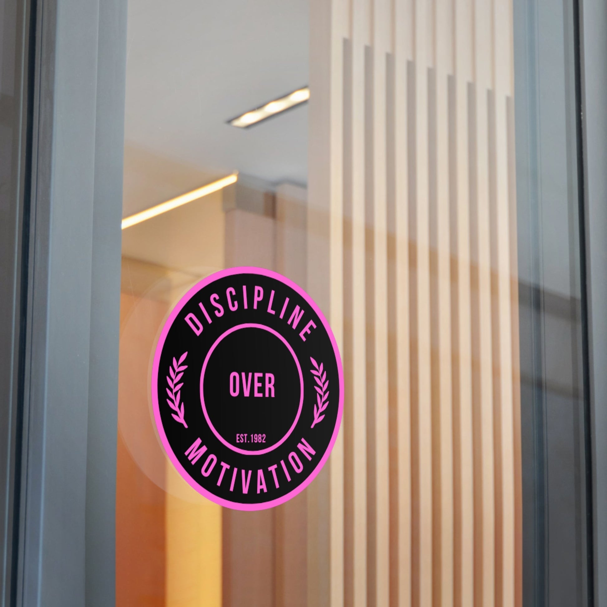 Discipline Over Motivation Black and Pink Round Stickers, Indoor\Outdoor - Discipline Over Motivation 247