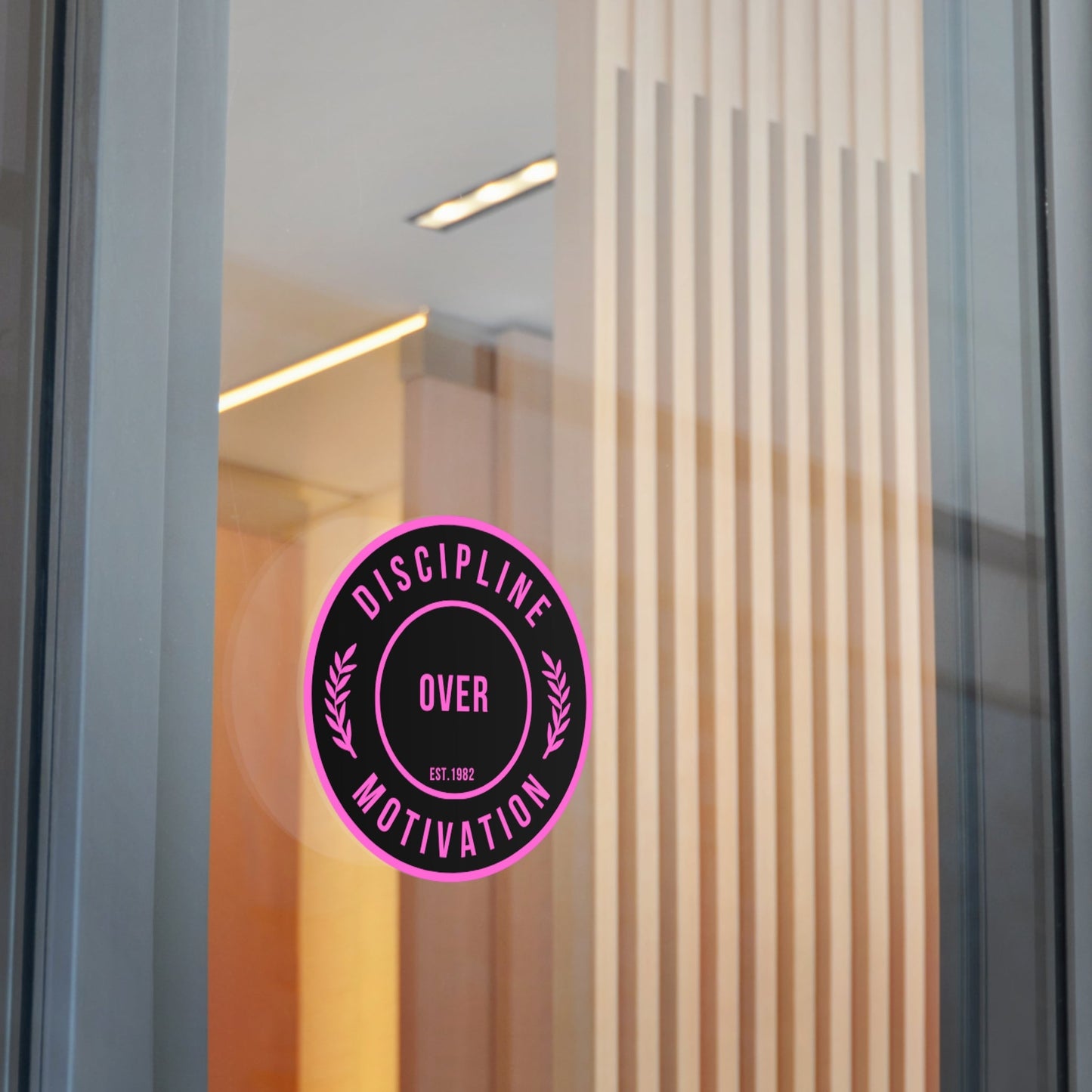 Discipline Over Motivation Black and Pink Round Stickers, Indoor\Outdoor - Discipline Over Motivation 247