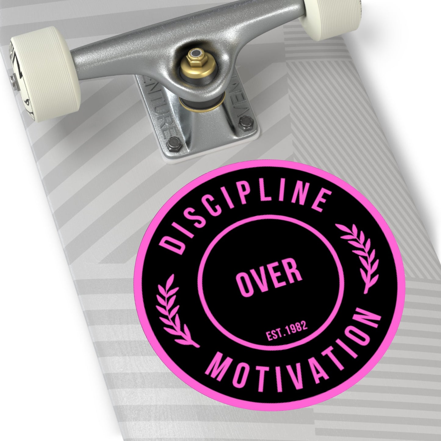 Discipline Over Motivation Black and Pink Round Stickers, Indoor\Outdoor - Discipline Over Motivation 247