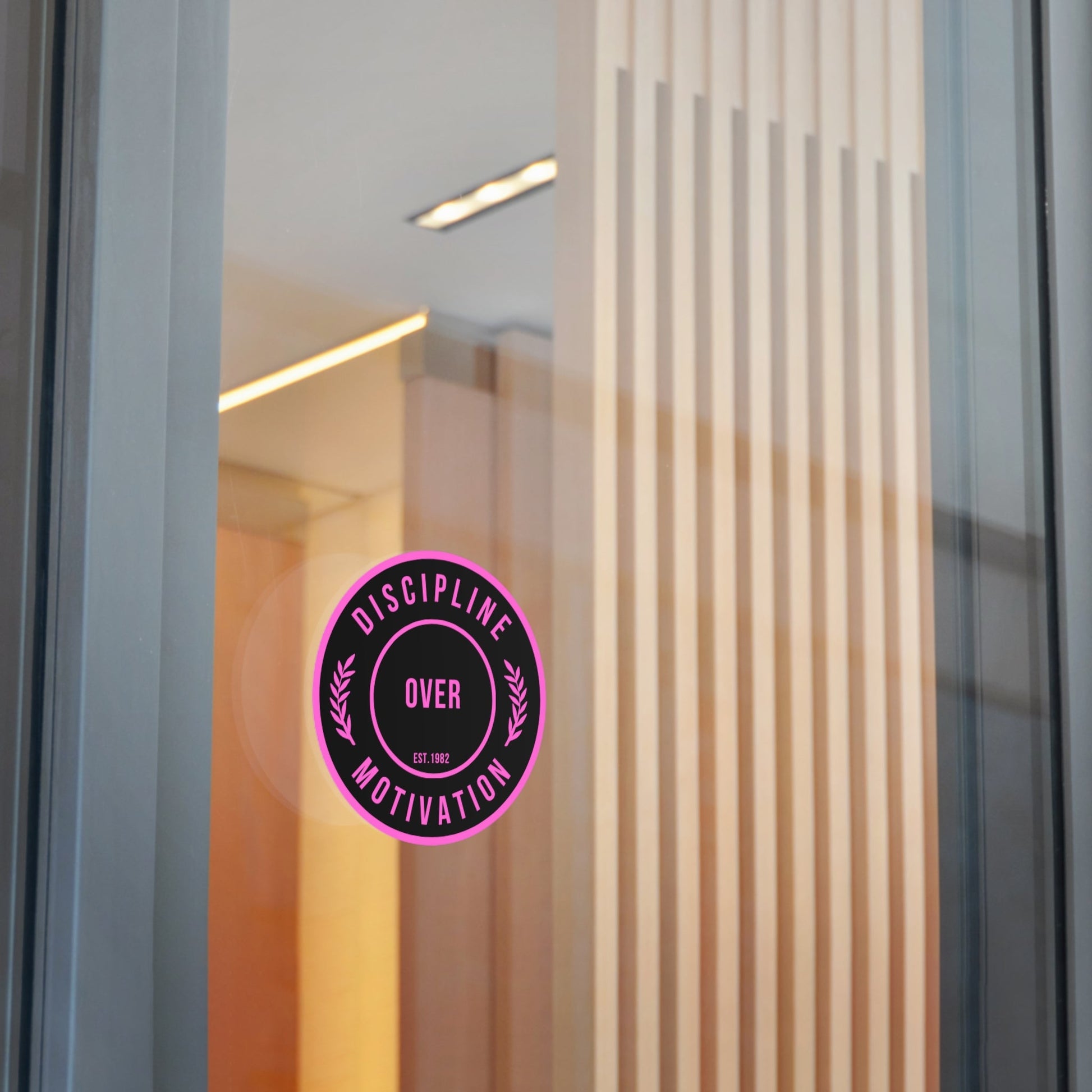 Discipline Over Motivation Black and Pink Round Stickers, Indoor\Outdoor - Discipline Over Motivation 247