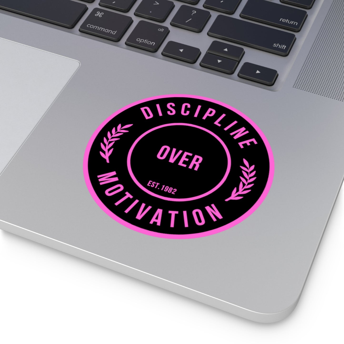 Discipline Over Motivation Black and Pink Round Stickers, Indoor\Outdoor - Discipline Over Motivation 247