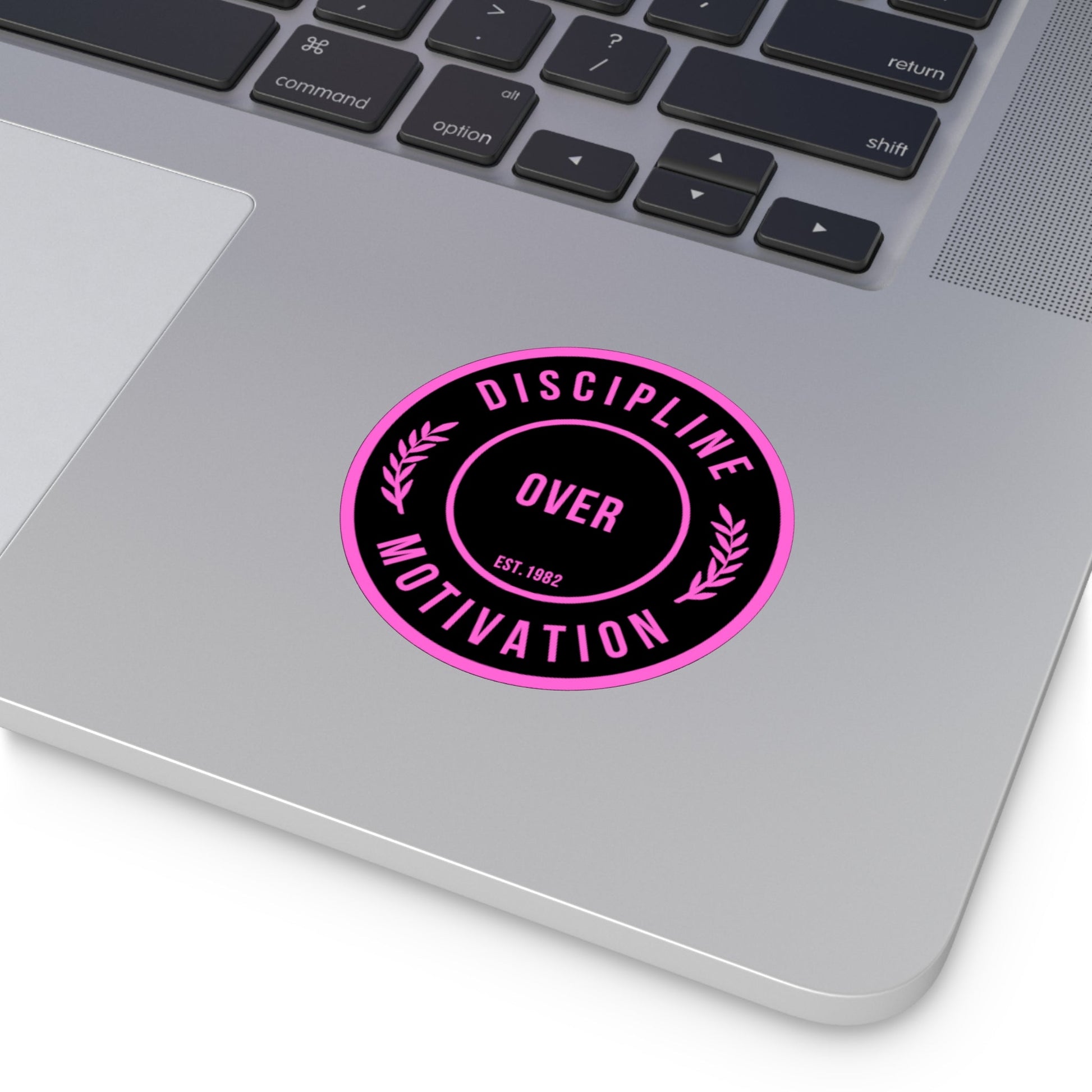 Discipline Over Motivation Black and Pink Round Stickers, Indoor\Outdoor - Discipline Over Motivation 247