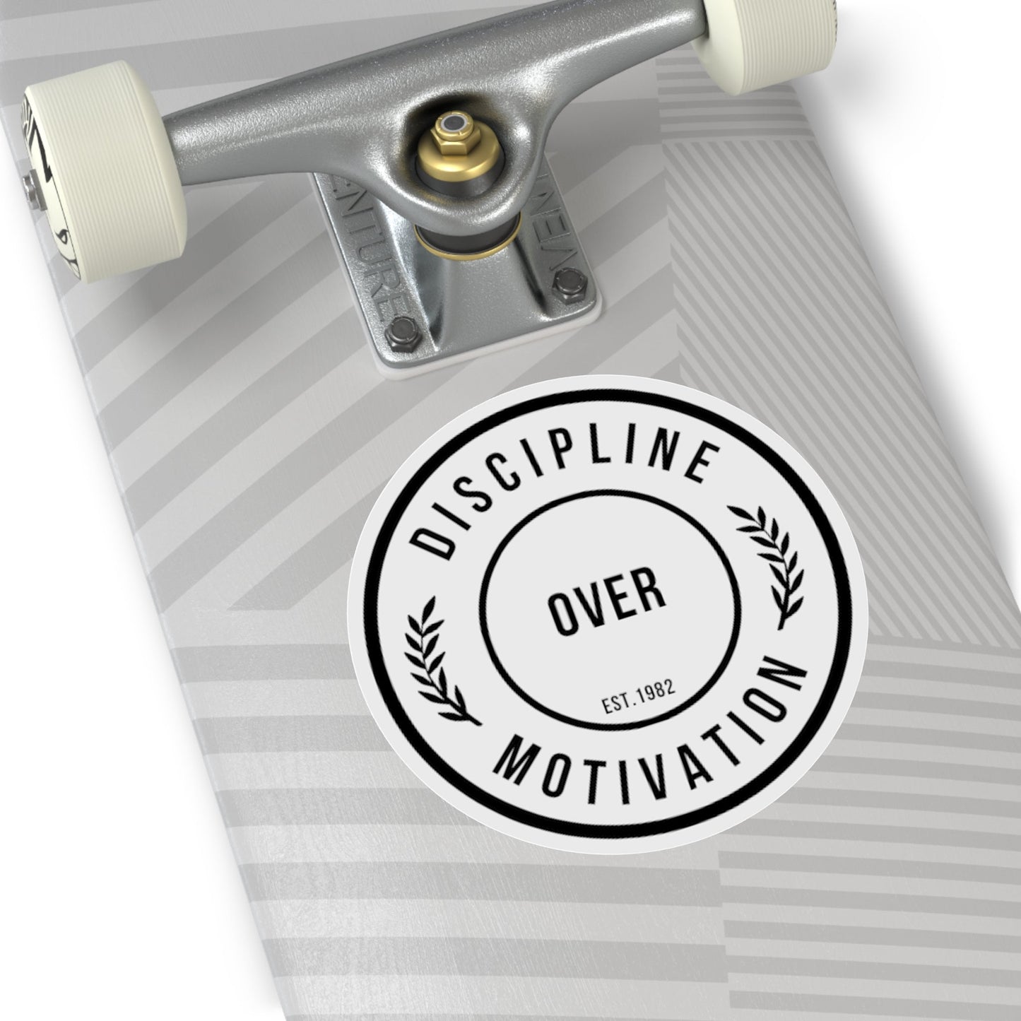 Discipline Over Motivation Black Letter Round Stickers, Indoor\Outdoor - Discipline Over Motivation 247