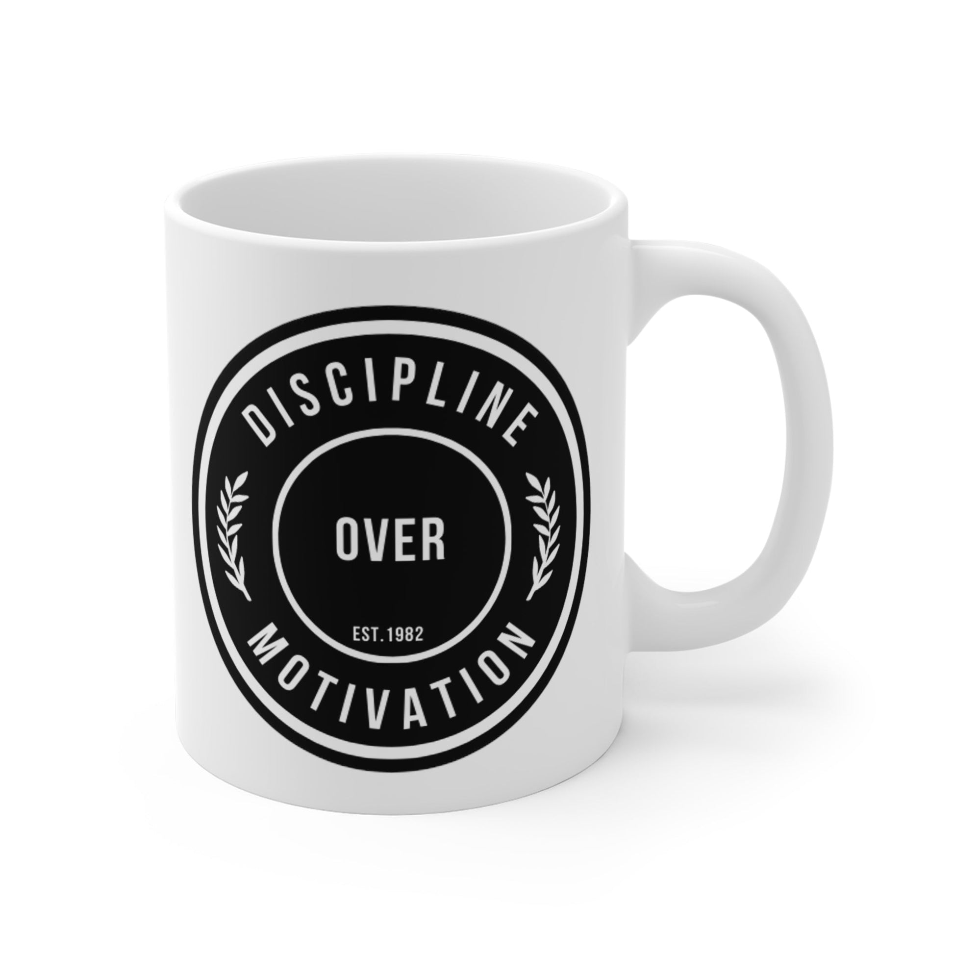 Discipline Over Motivation Coffee Mug | Custom Logo Design | Inspirational Gift - Discipline Over Motivation 247