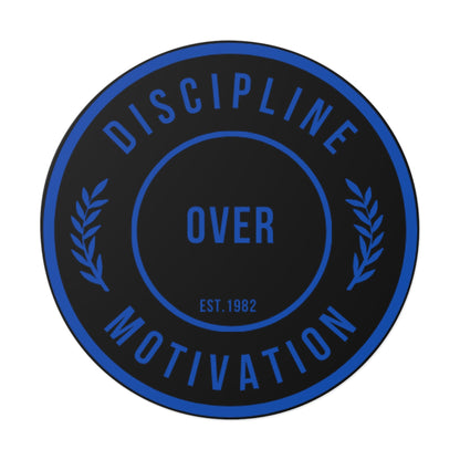 Discipline Over Motivation Logo, Indoor\Outdoor Sticker Black and Blue - Discipline Over Motivation 247