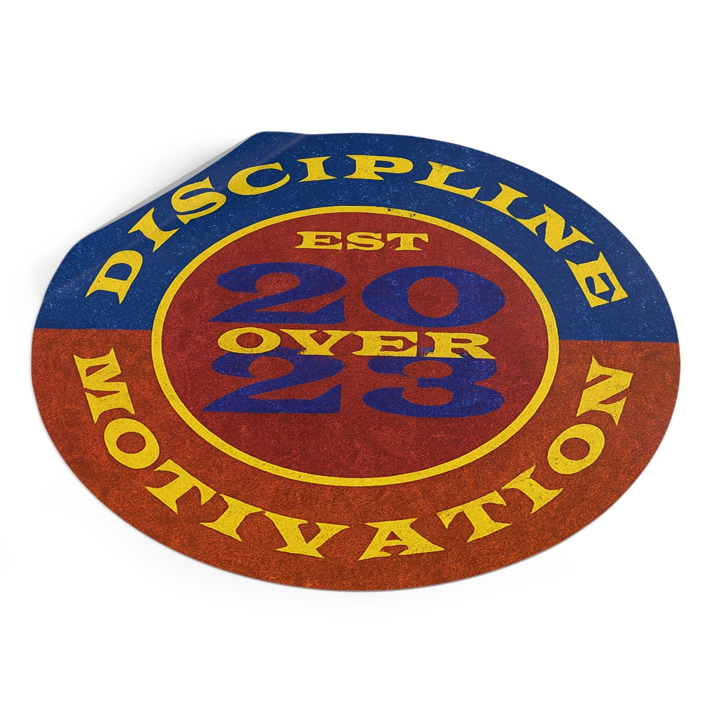 Discipline Over Motivation Logo, Indoor\Outdoor Sticker Black and Yellow - Discipline Over Motivation 24/7