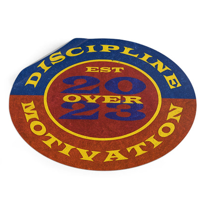 Discipline Over Motivation Logo, Indoor\Outdoor Sticker Black and Yellow - Discipline Over Motivation 24/7