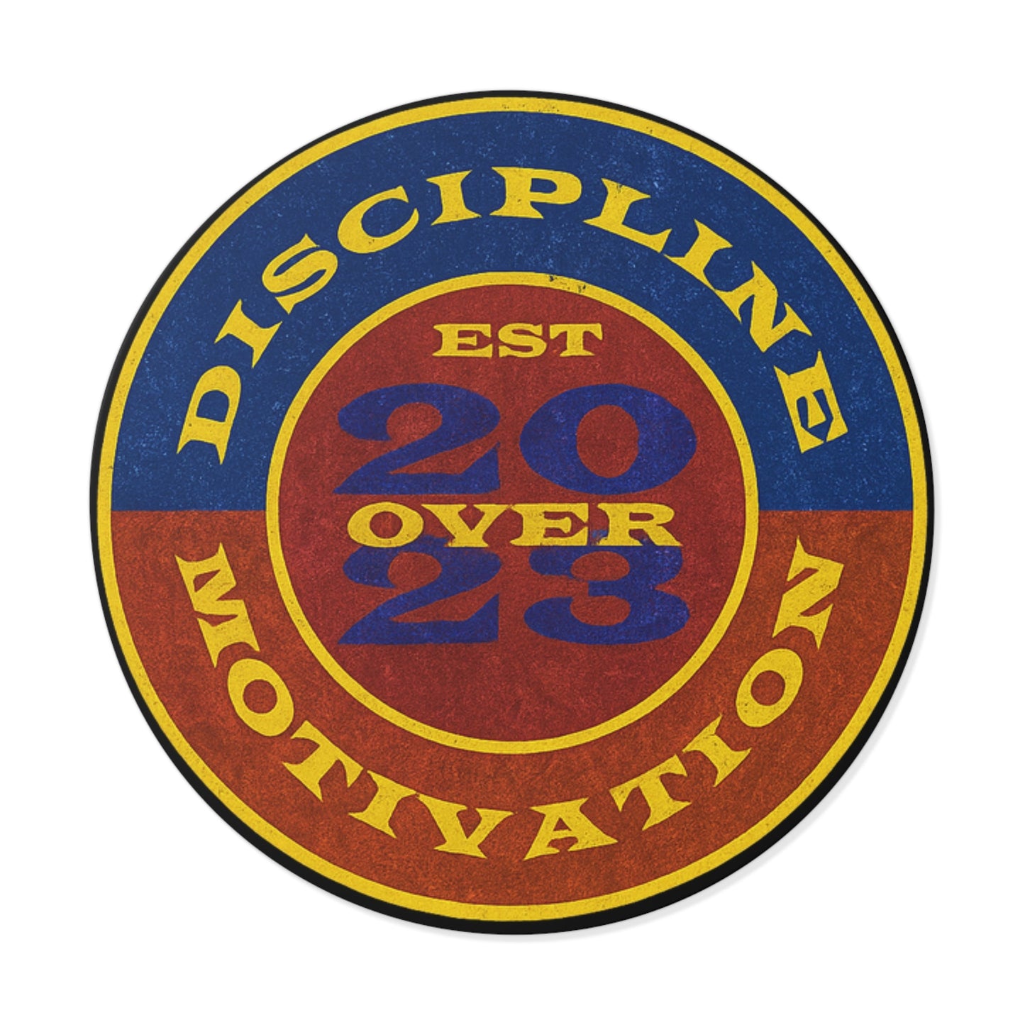 Discipline Over Motivation Logo, Indoor\Outdoor Sticker Black and Yellow - Discipline Over Motivation 24/7