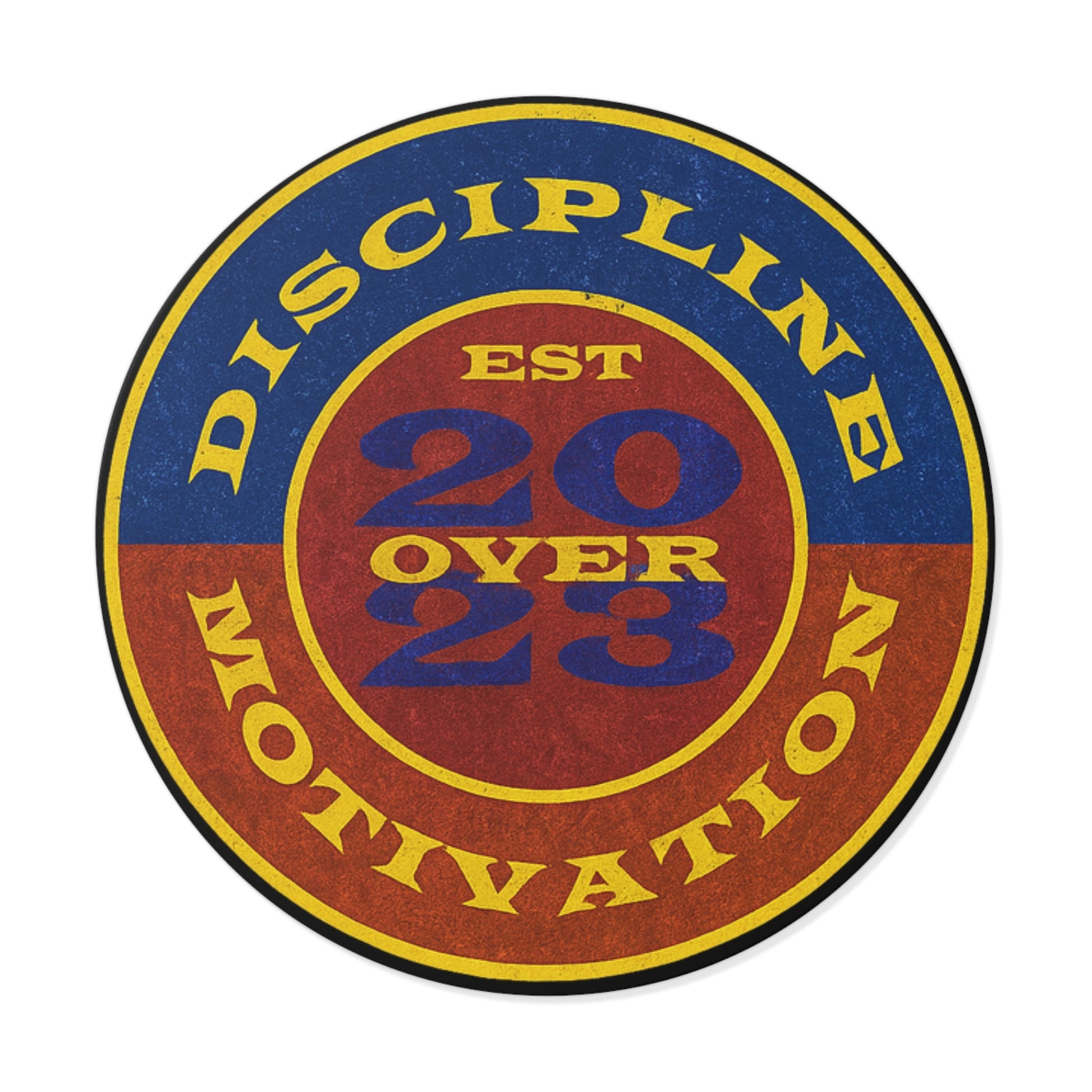 Discipline Over Motivation Logo, Indoor\Outdoor Sticker Black and Yellow - Discipline Over Motivation 24/7