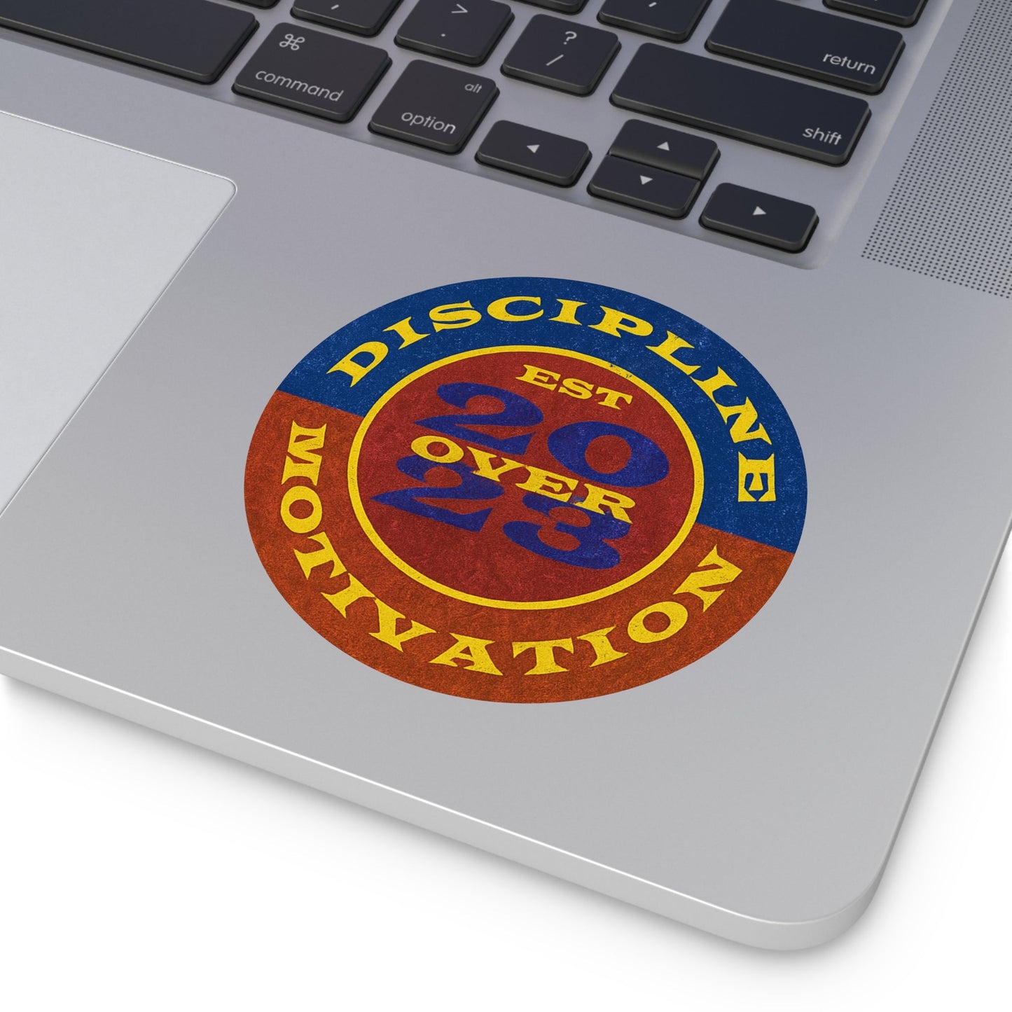 Discipline Over Motivation Logo, Indoor\Outdoor Sticker Black and Yellow - Discipline Over Motivation 24/7