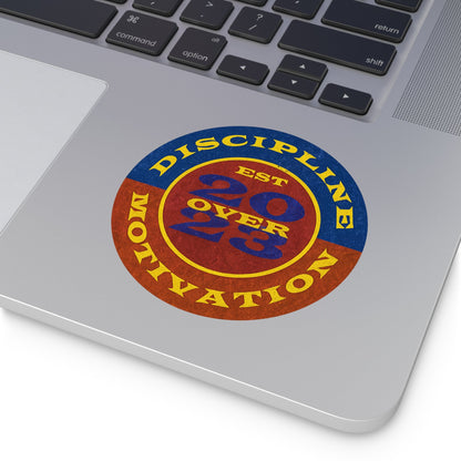 Discipline Over Motivation Logo, Indoor\Outdoor Sticker Black and Yellow - Discipline Over Motivation 24/7