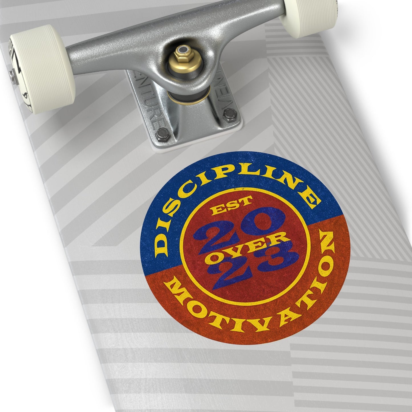 Discipline Over Motivation Logo, Indoor\Outdoor Sticker Black and Yellow - Discipline Over Motivation 24/7