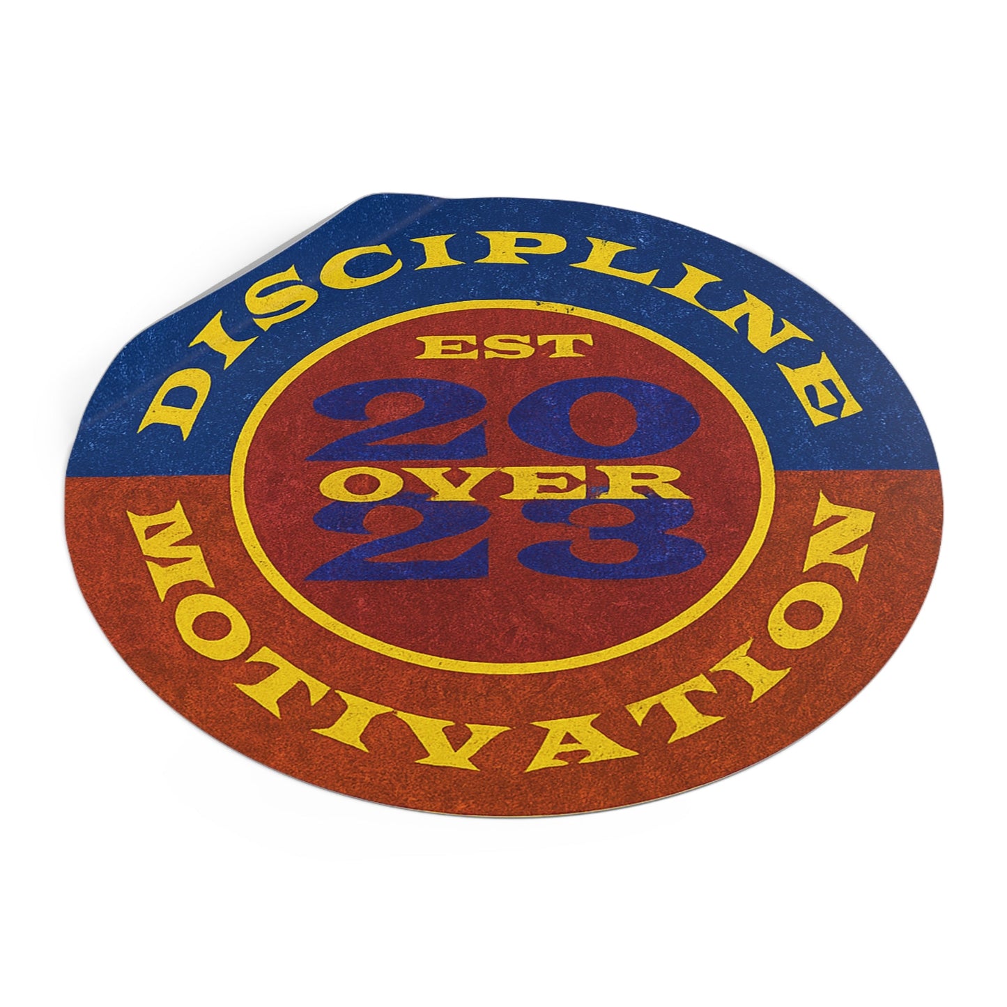 Discipline Over Motivation Logo, Indoor\Outdoor Sticker Black and Yellow - Discipline Over Motivation 24/7