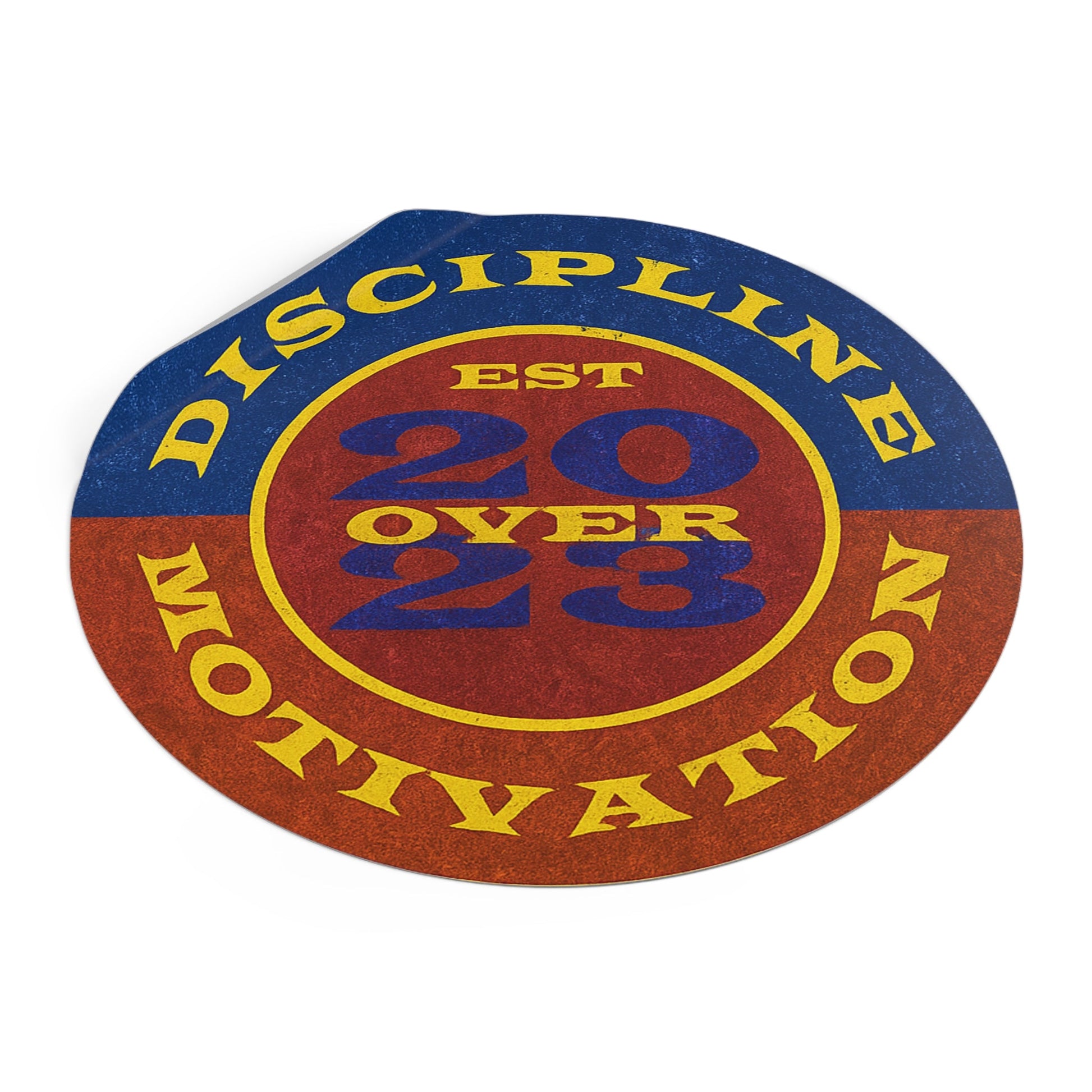 Discipline Over Motivation Logo, Indoor\Outdoor Sticker Black and Yellow - Discipline Over Motivation 24/7