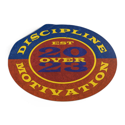 Discipline Over Motivation Logo, Indoor\Outdoor Sticker Black and Yellow - Discipline Over Motivation 24/7