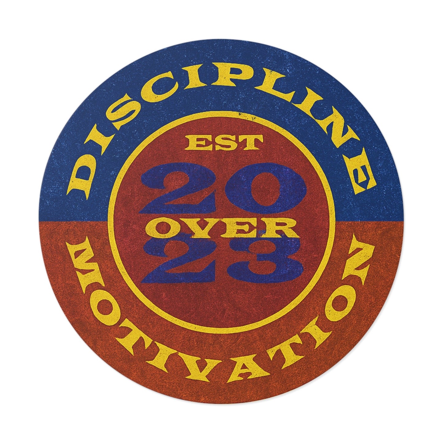 Discipline Over Motivation Logo, Indoor\Outdoor Sticker Black and Yellow - Discipline Over Motivation 24/7