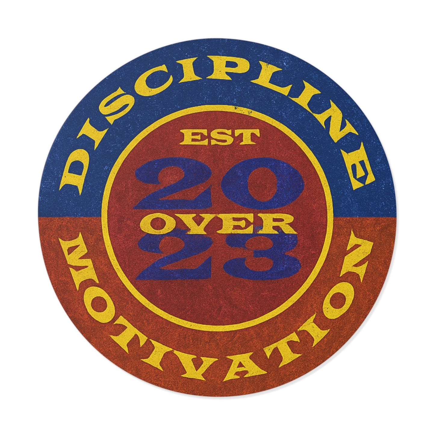 Discipline Over Motivation Logo, Indoor\Outdoor Sticker Black and Yellow - Discipline Over Motivation 24/7