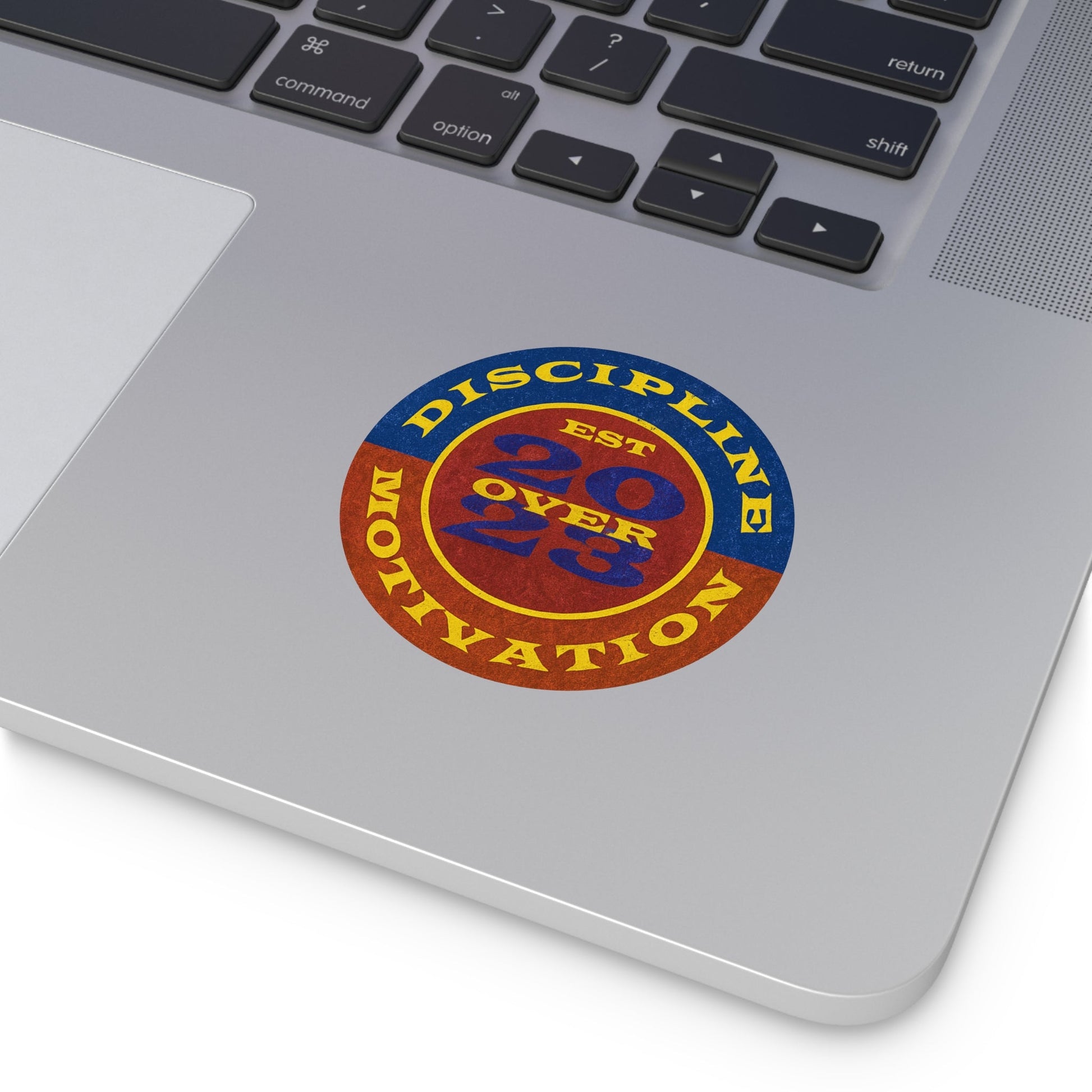 Discipline Over Motivation Logo, Indoor\Outdoor Sticker Black and Yellow - Discipline Over Motivation 24/7